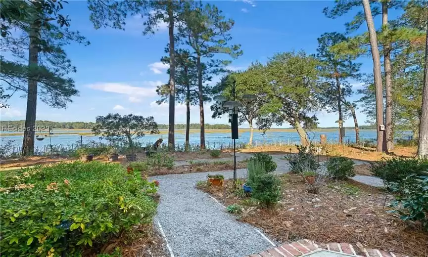 View of yard featuring a water view