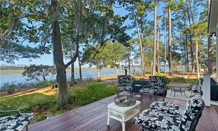 Deck with a water view