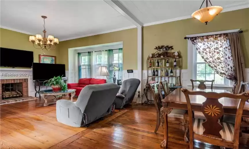 Warm and inviting wood floors.