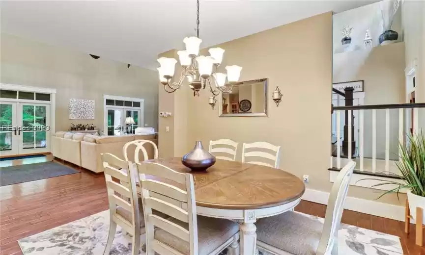 Dining room is open to great room and kitchen area.