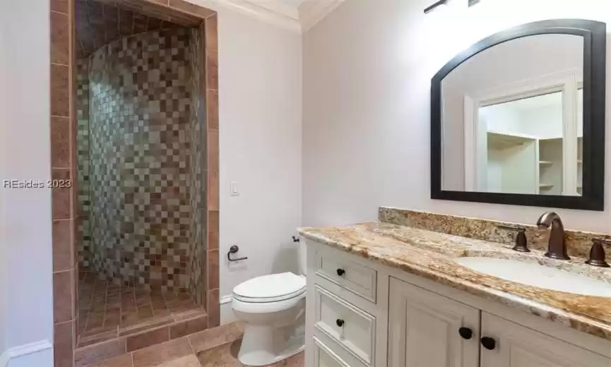 Full bath upstairs with spacious walk in/around shower.