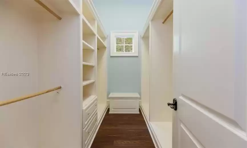 Custom closet in the primary suite.