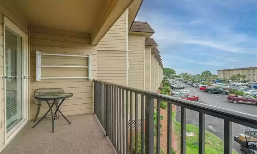 Enjoy a nice view of the ocean from the covered porch at C251 Hilton Head Beach & Tennis!