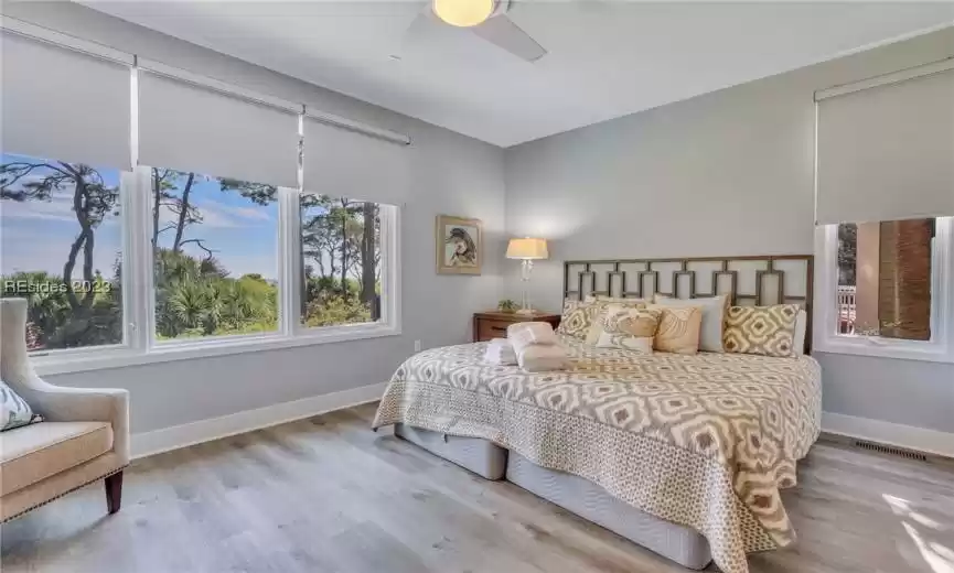 Guest room 1 with ocean views and ensuite.  12 Cassina Lane, Hilton Head Island, SC 29928