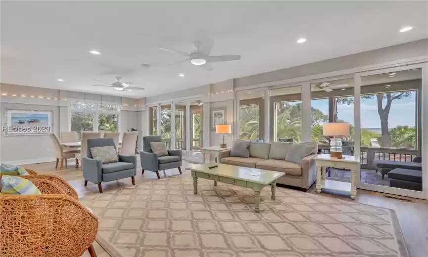 Guest living, dining space with ocean views. 12 Cassina Lane, Hilton Head Island, SC 29928