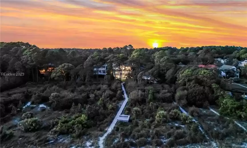 View from the beach looking back toward the house.  12 Cassina Lane, Hilton Head Island, SC 29928
