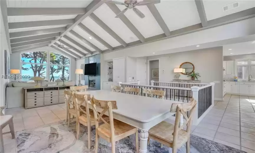 Dining Area overlooking Great Room and ocean.12 Cassina Lane, Hilton Head Island, SC 29928