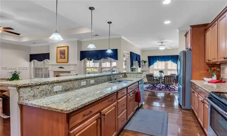 Another look at the kitchen and dining area just beyond.