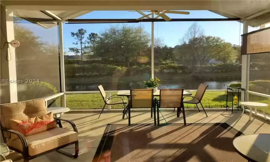 What a great place to spend time relaxing or entertain friends and family year round! Check out the beautiful water view from your 15 x 15 screened porch! There are ceiling fans and pull down shades for added comfort! Ring the doorbell twice when you come to visit, because I'm going to be on my screened porch taking in the beauty of the low country today! :)