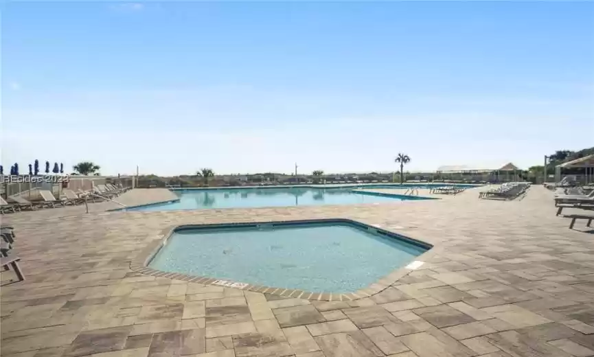 View of pool with a patio