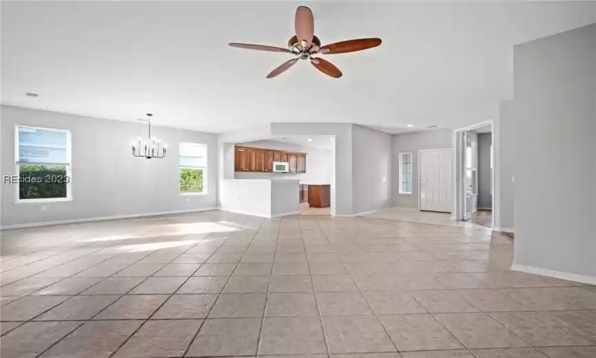 Great room looking into the kitchen