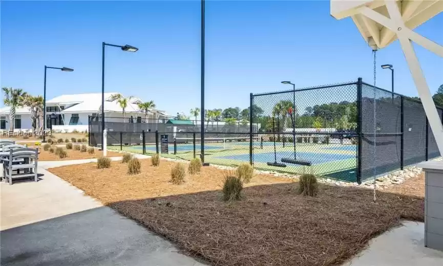 Pickle ball courts with lights.