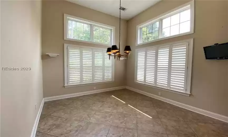 Eat In Kitchen Dining area with beautiful plantation shutters