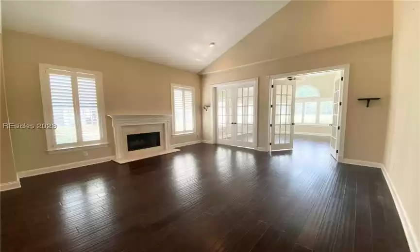 Living room with fireplace