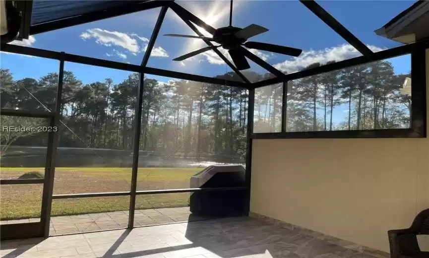 Beautiful Screened in Patio with marvelous view of Par 3 Golf Hole