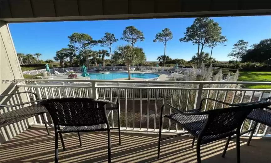 Large Balcony with pool views