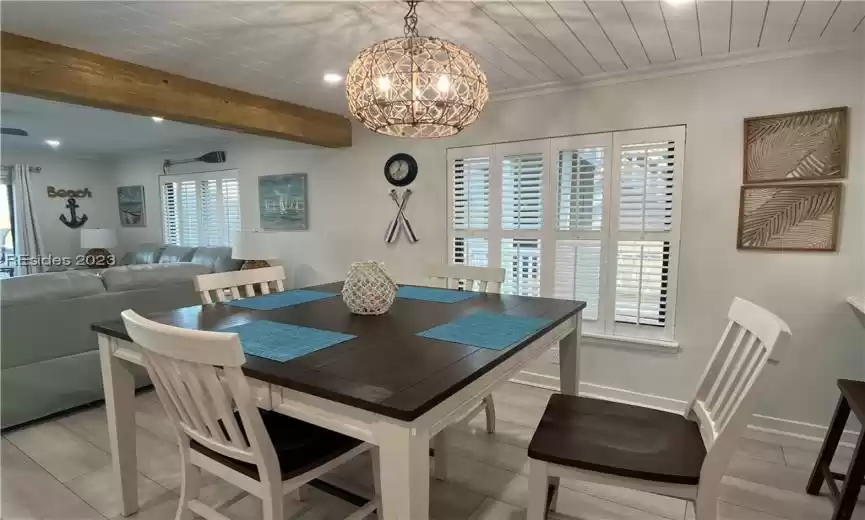 Large dining room table.