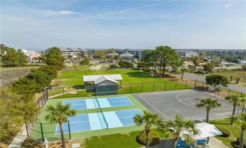 Pickleball, tennis and basketball courts.