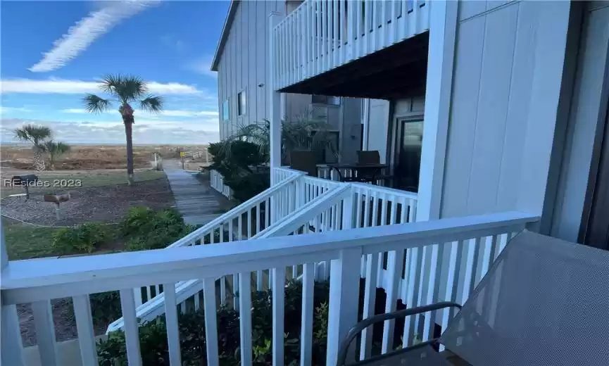 Ocean view from balcony in bedroom.