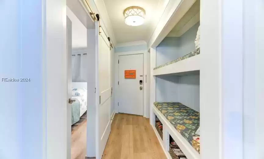 View of entry & Bunk beds