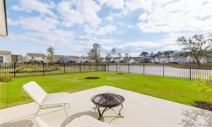 View of patio / terrace featuring a fire pit