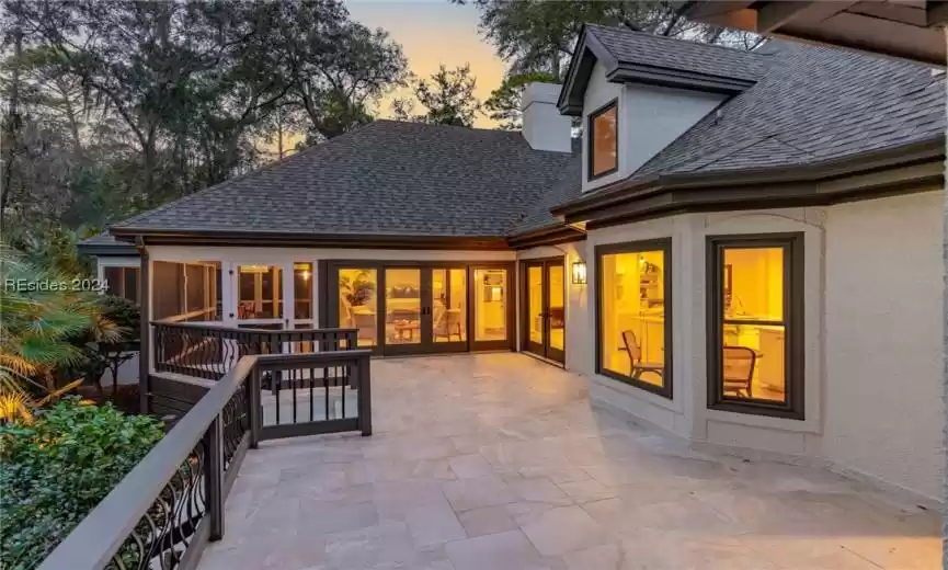 The exterior deck and outdoor living space is exceptional with the space and privacy that the location of the home offers, located on almost 1/2 acre of property.