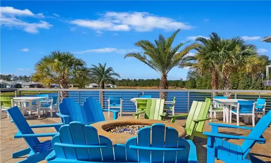 Latitude Lake Club Fire Pit overlooking Lake