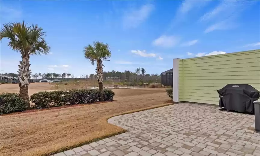 View of patio with grilling area