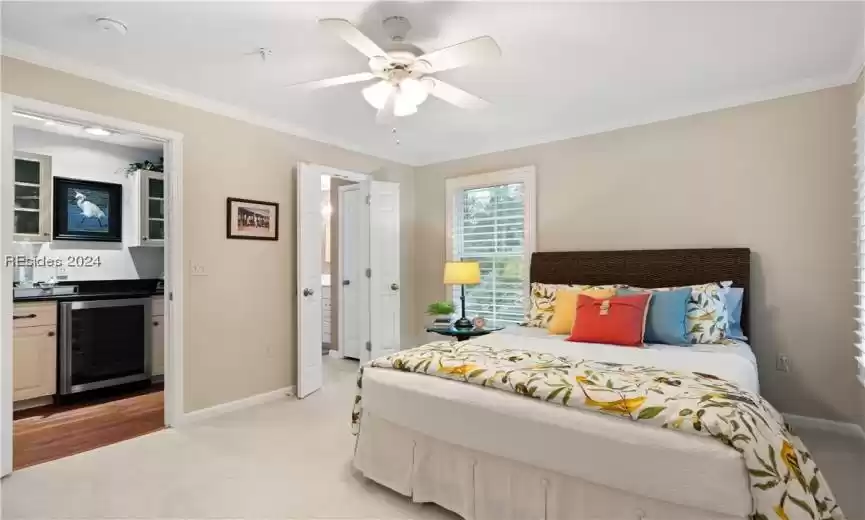 Guest bedroom with private access to bathroom plus a cedar lined walk in closet.