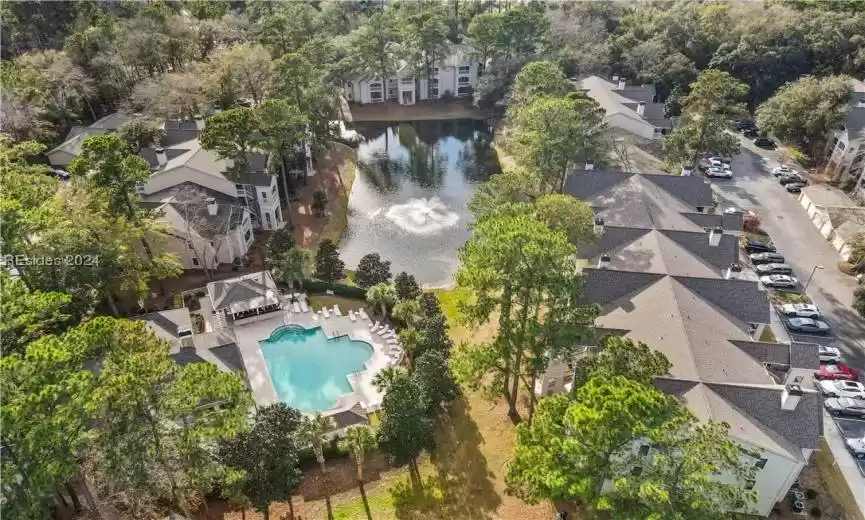 Building F is overlooking the pool and the lagoon.