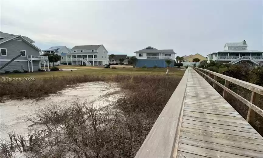 Lot and boardwalk.