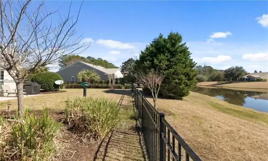 View of yard featuring a water view