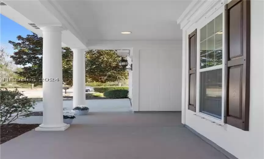 View of terrace featuring covered porch