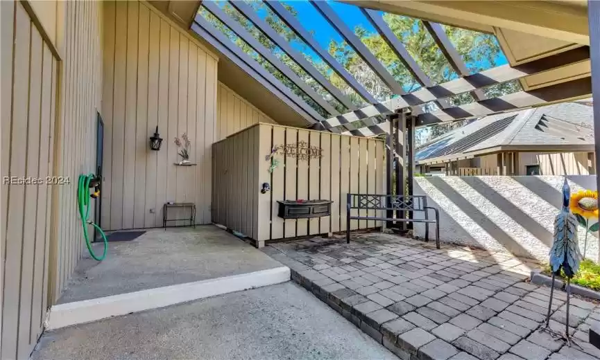 View of patio / terrace with a pergola