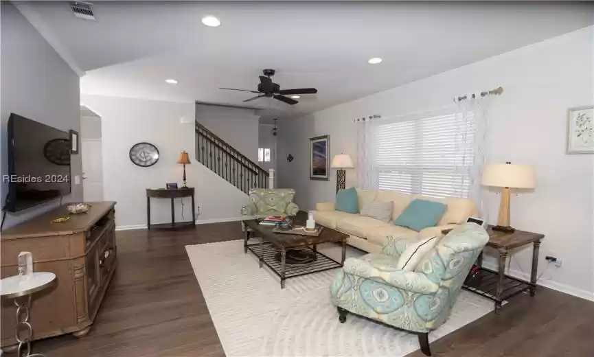 Living room view from the dining area.