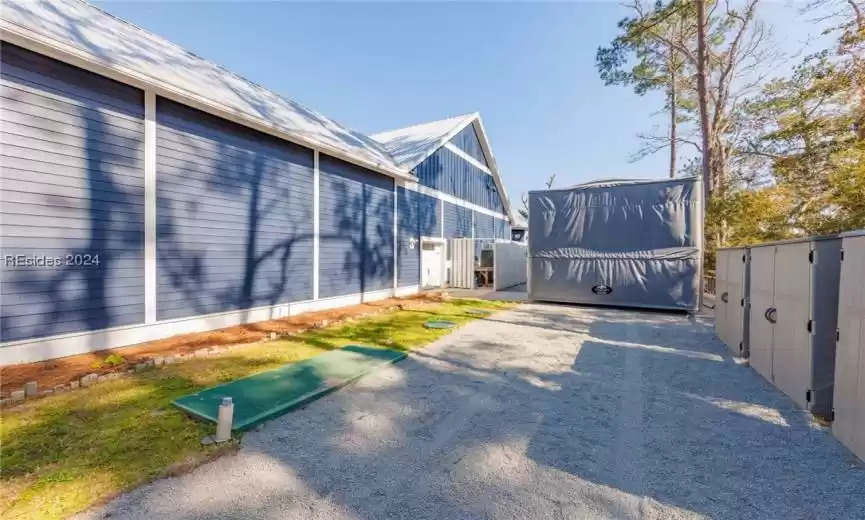 View of 40 ft of motor home/boat storage