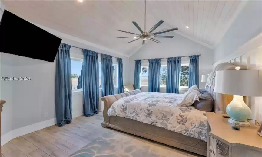 Master Bedroom with views of the spectacular morning sunrise over May River