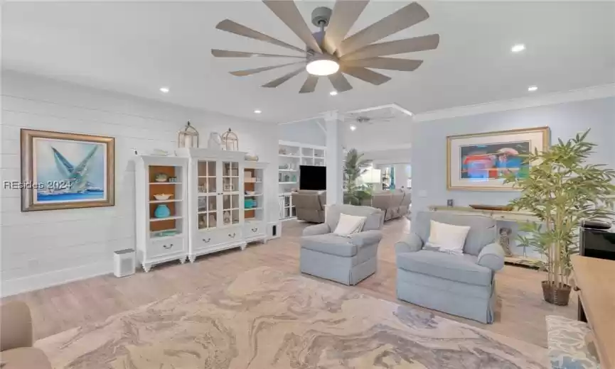 View of family room from living room