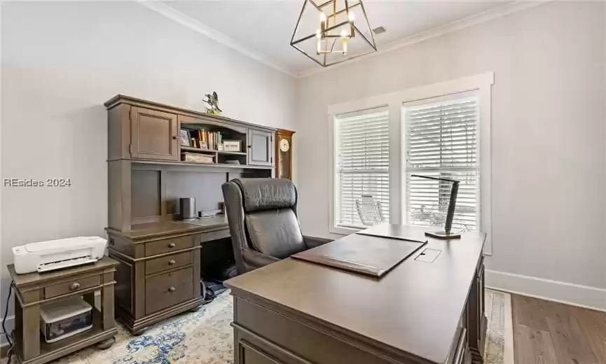 Office is right off the entry foyer