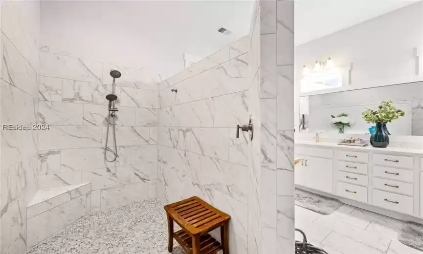 Magnificat tiled walk in shower