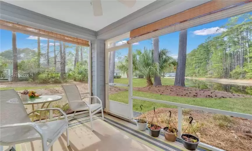 Screened Porch. Lagoon and wooded views.