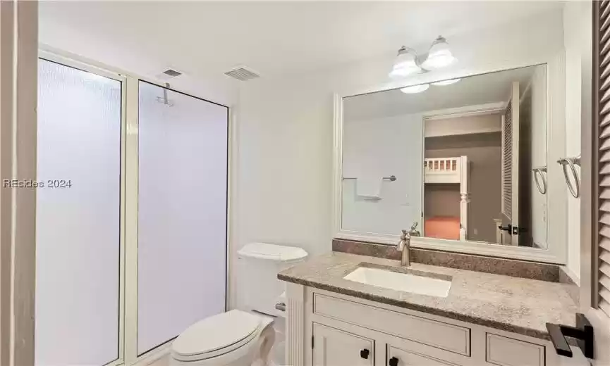 En-suite bath for bunk room