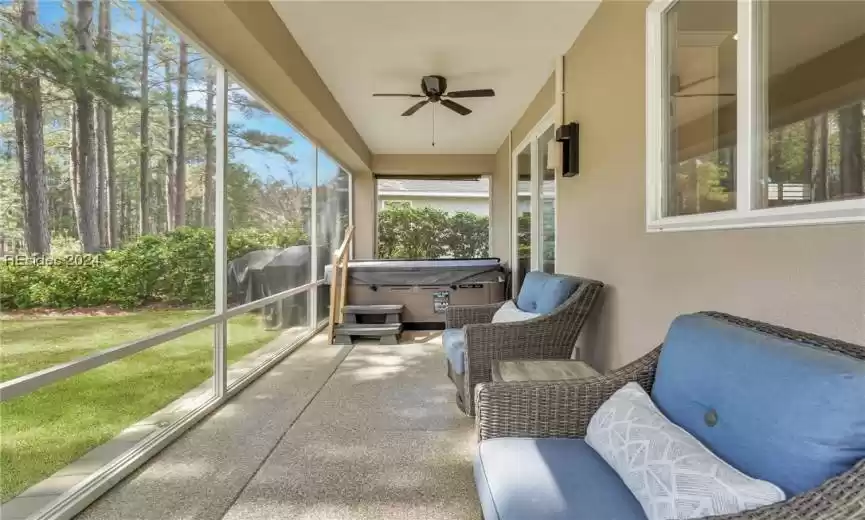Covered screened porch