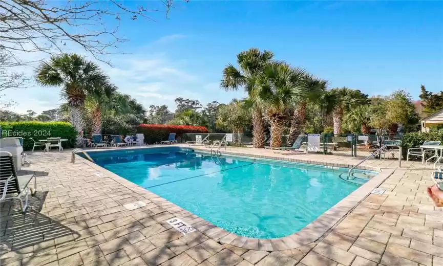 View of pool featuring a patio