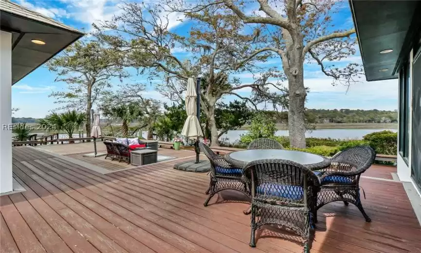 Deck with a water view