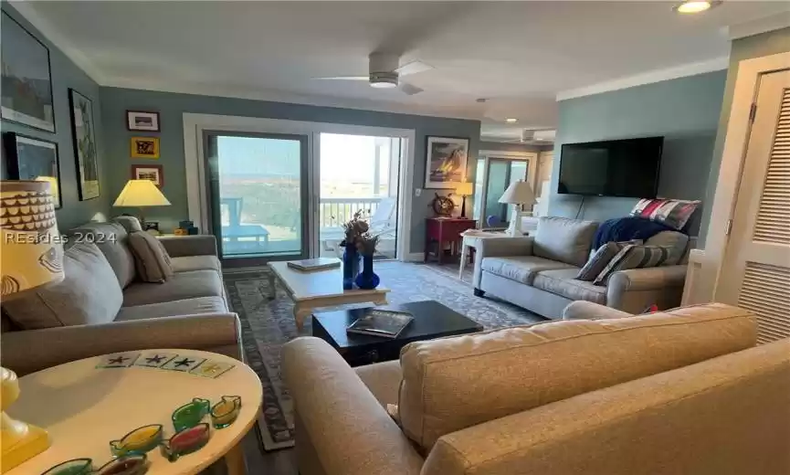 Living Room with ocean views and one private deck.