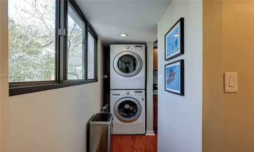 Full Size Washer & Dryer from Entrance to Powder Room