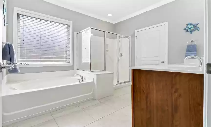 Master bath separate shower/tub