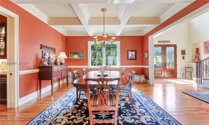 Formal Dining Room w/Coffered Ceiling