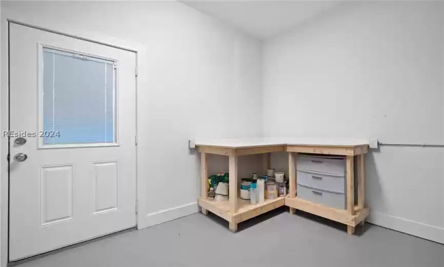 Back door of garage